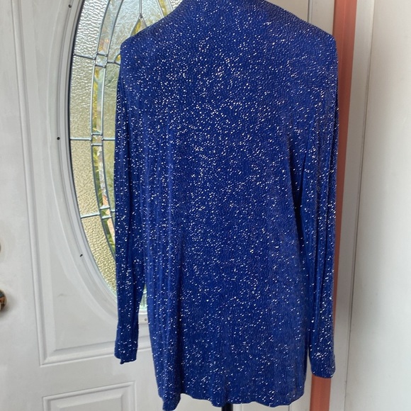 R&M Richards Karen Kwong Button Up Top Sequin Stretch Made In USA Shimmer - Picture 3 of 13